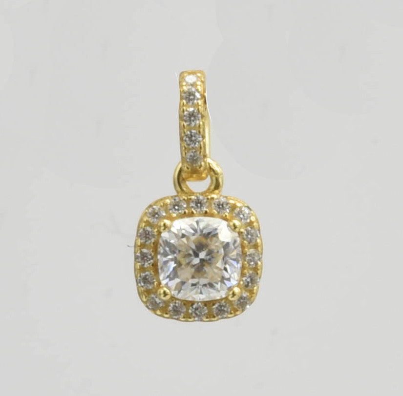 Kenzy Mii- Sterling Silver Charm Cyystal Zircon Moissanite Unisex Pendant