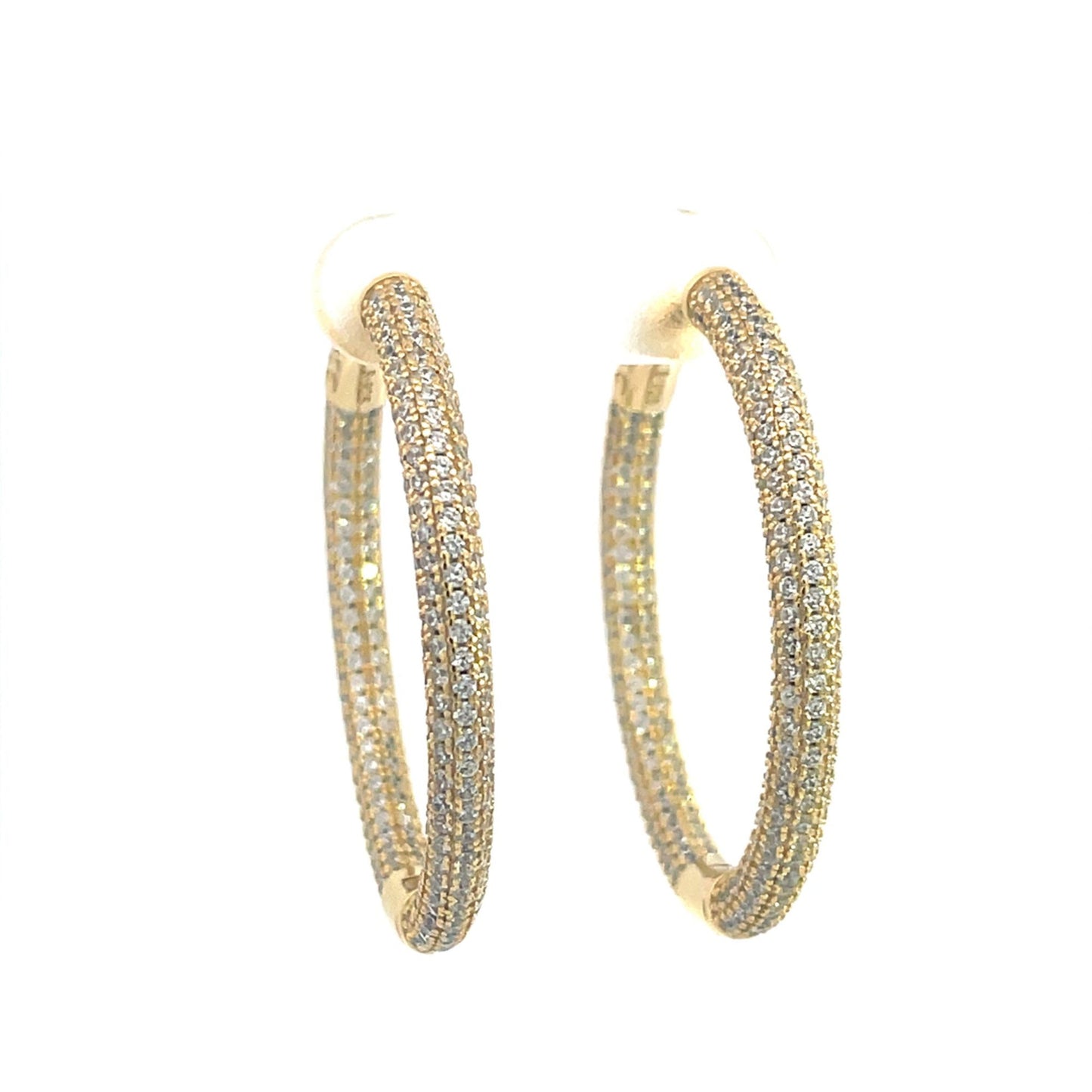 Kenzy Mii - 925 Sterling Silver Bony Levy Hoop Women's Earings