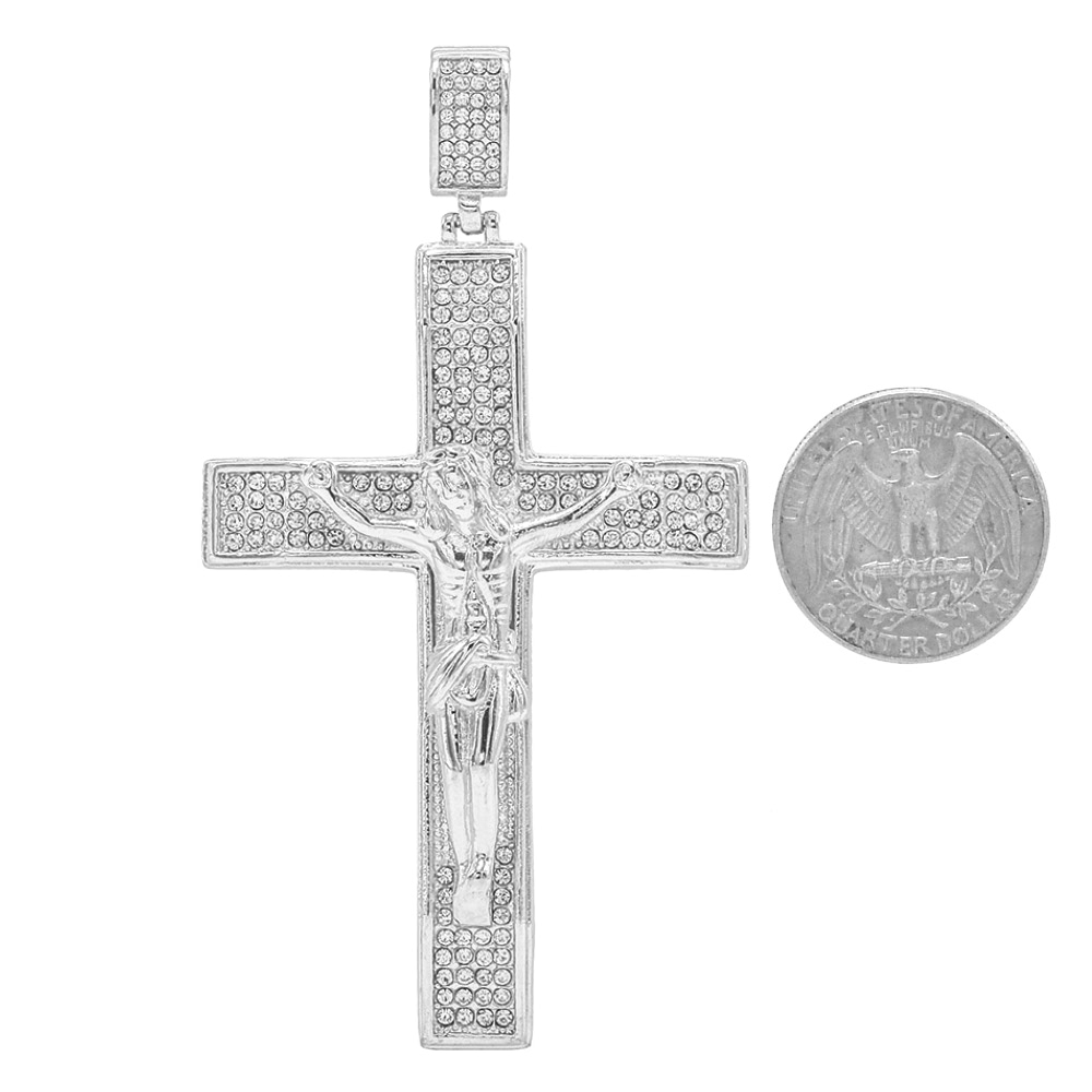 Kenzy Mii- Stainless Steel Jesus Filigree Cross Unisex Pendant