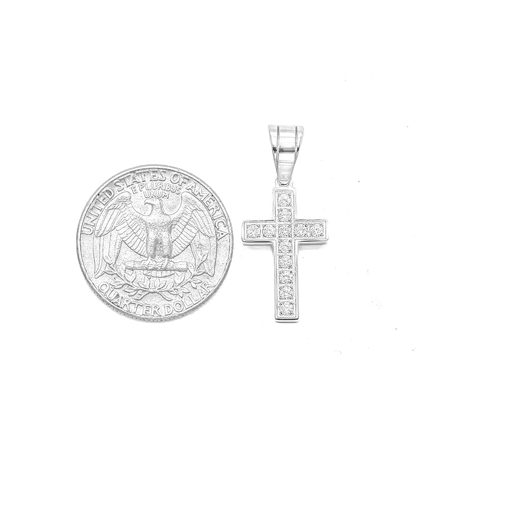 Kenzy Mii- Stainless Steel Christian Cross with Diamond Unisex Pendant