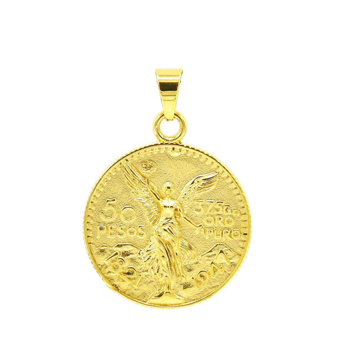 Kenzy Mii- Stainless Steel Mexicano Moneda 50 Pesos Unisex Pendant