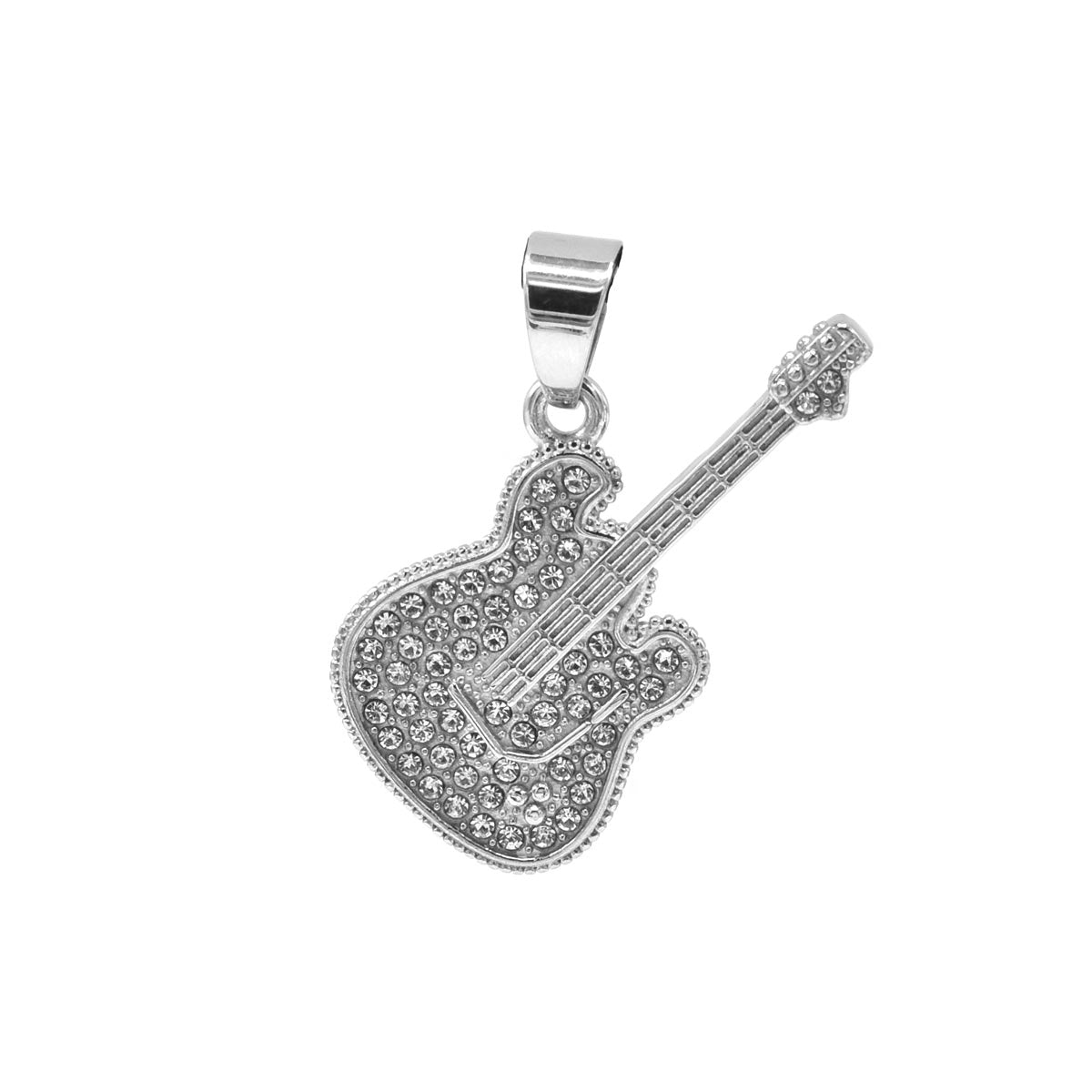Kenzy Mii- Stainless Steel Music Theme Crystal Clear Unisex Pendant