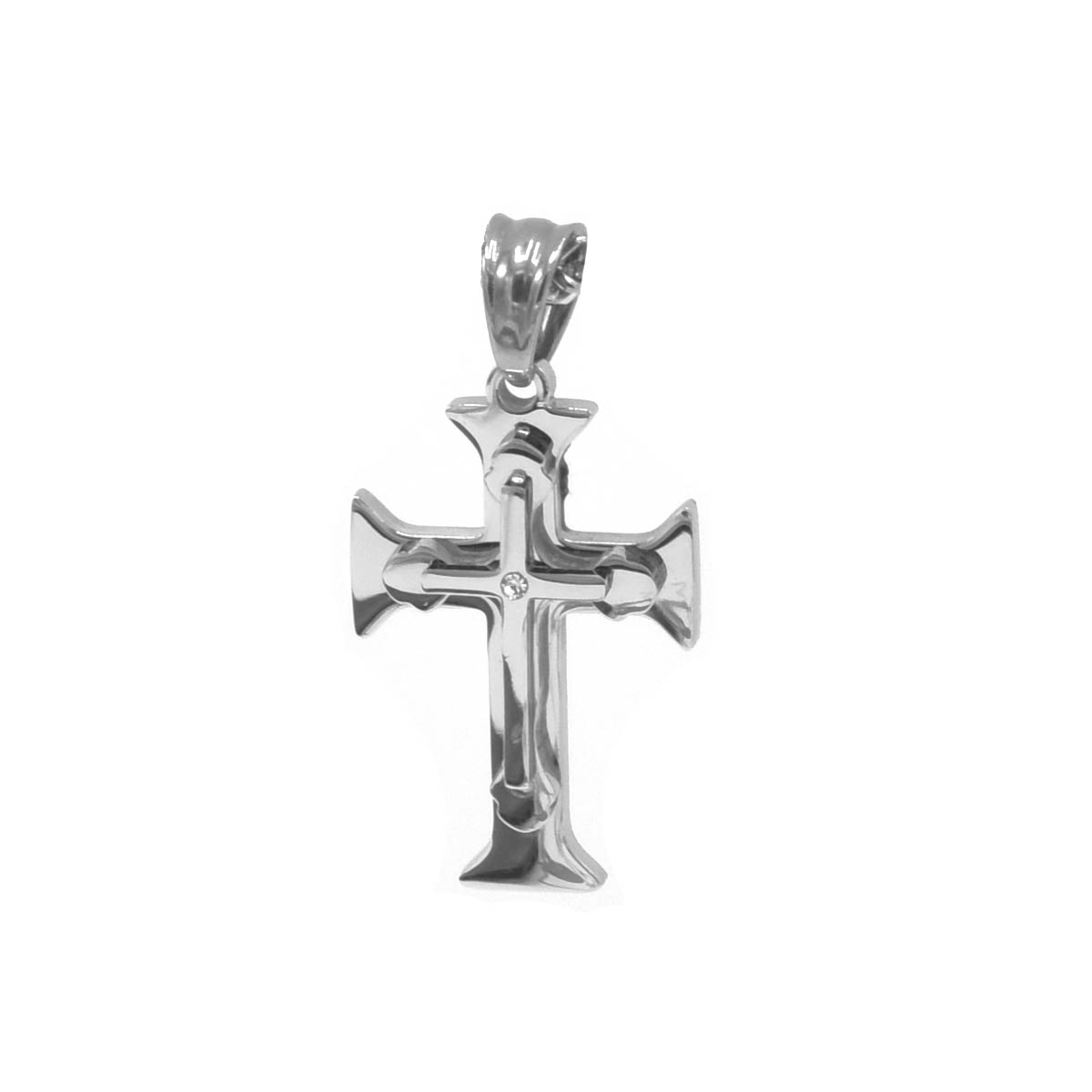 Kenzy Mii- Stainless Steel Hollow Cross Unisex Pendant