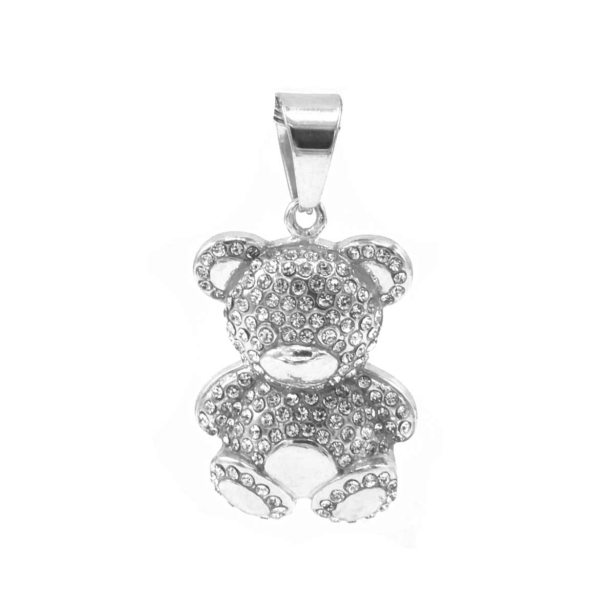 Kenzy Mii- Stainless Steel Diamond Teddy Bear Unisex Pendant