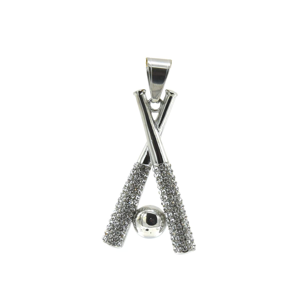 Kenzy Mii- Stainless Steel Baseball Stick Shape Unisex Pendant