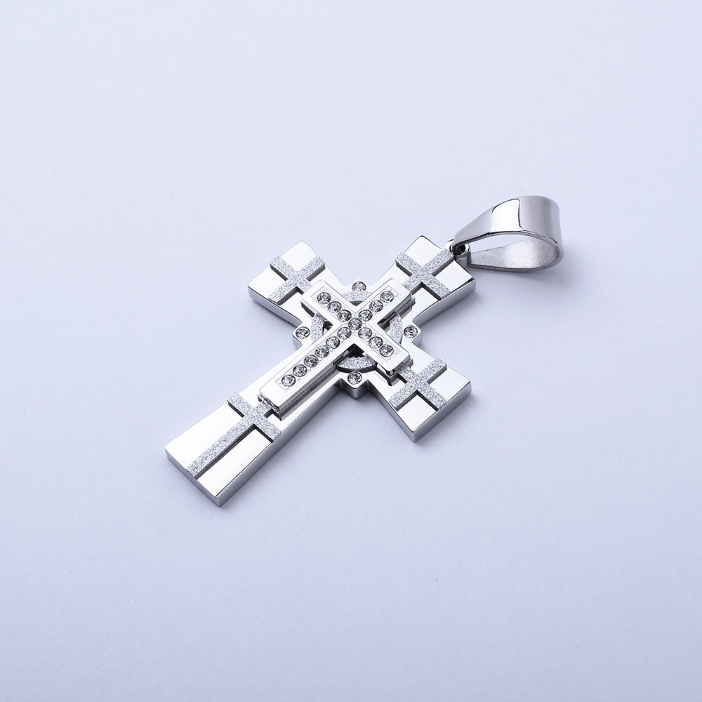 Kenzy Mii- Stainless Steel Christ Cubic Religious Unisex Pendant