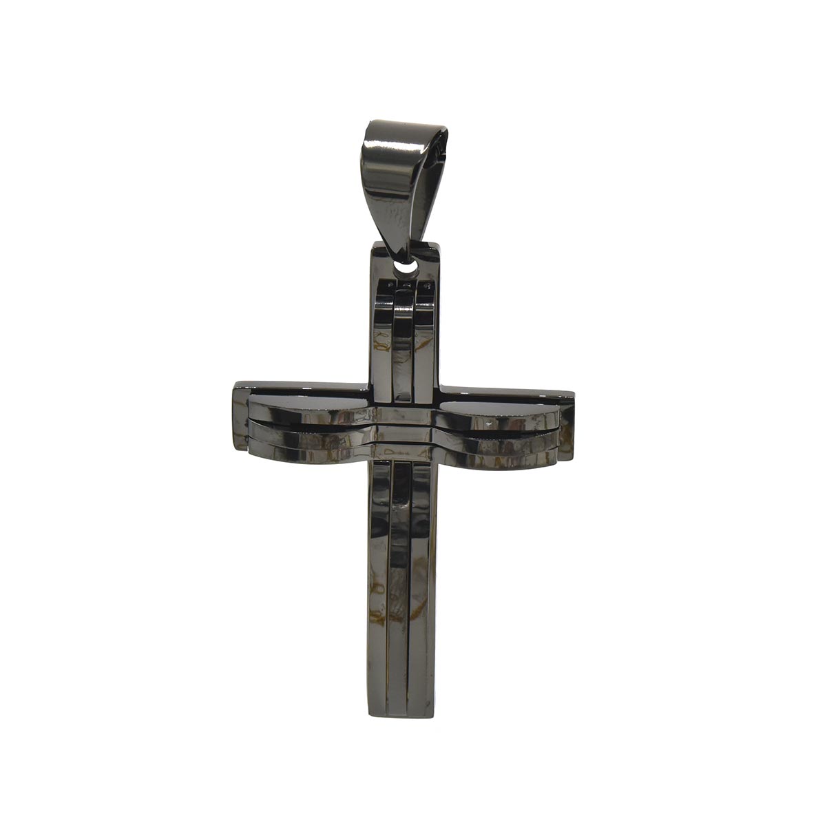 Kenzy Mii- Stainless Steel Two Tone Cross Triantos Unisex Pendant