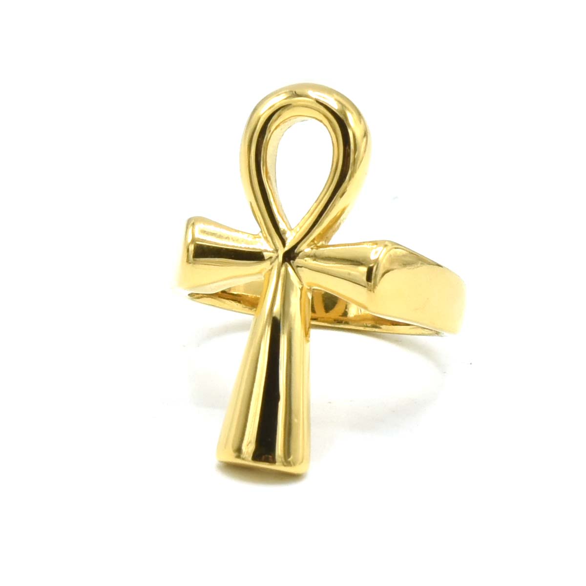 Kenzy Mii- Stainless Steel Ankh Egyptian Cross Men's Ring