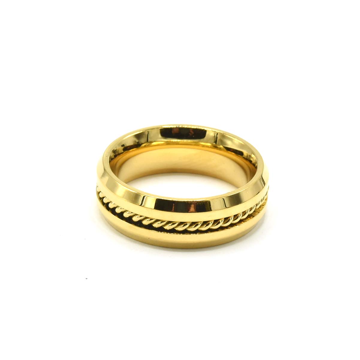 Kenzy Mii- Stainless Steel Cable Style Wedding Men's Ring