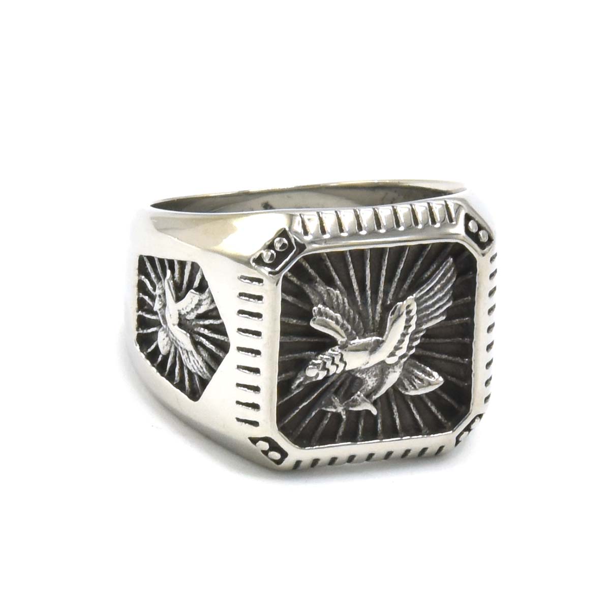 Kenzy Mii- Stainless Steel Vintage American Eagle Men's Ring