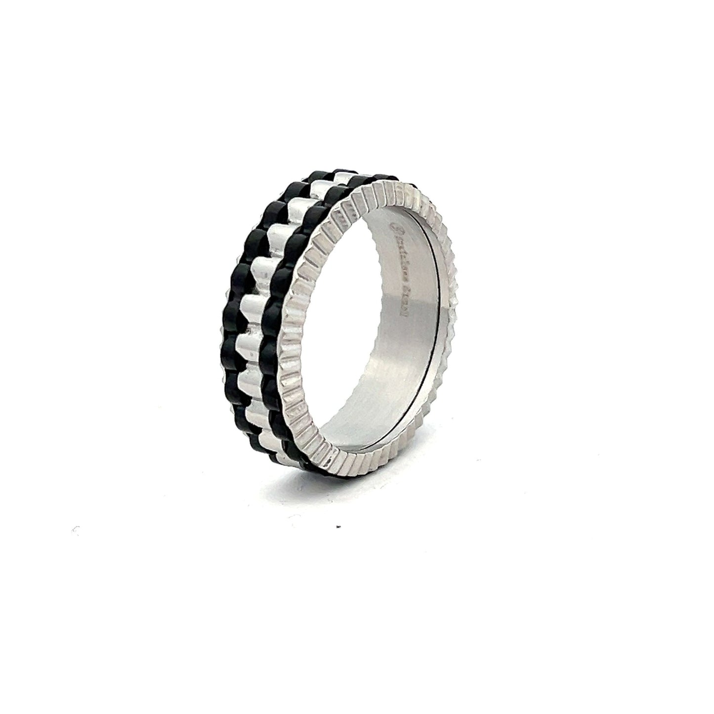 Kenzy Mii - Stainless Steel Double Row Tapered Roller Men's Ring