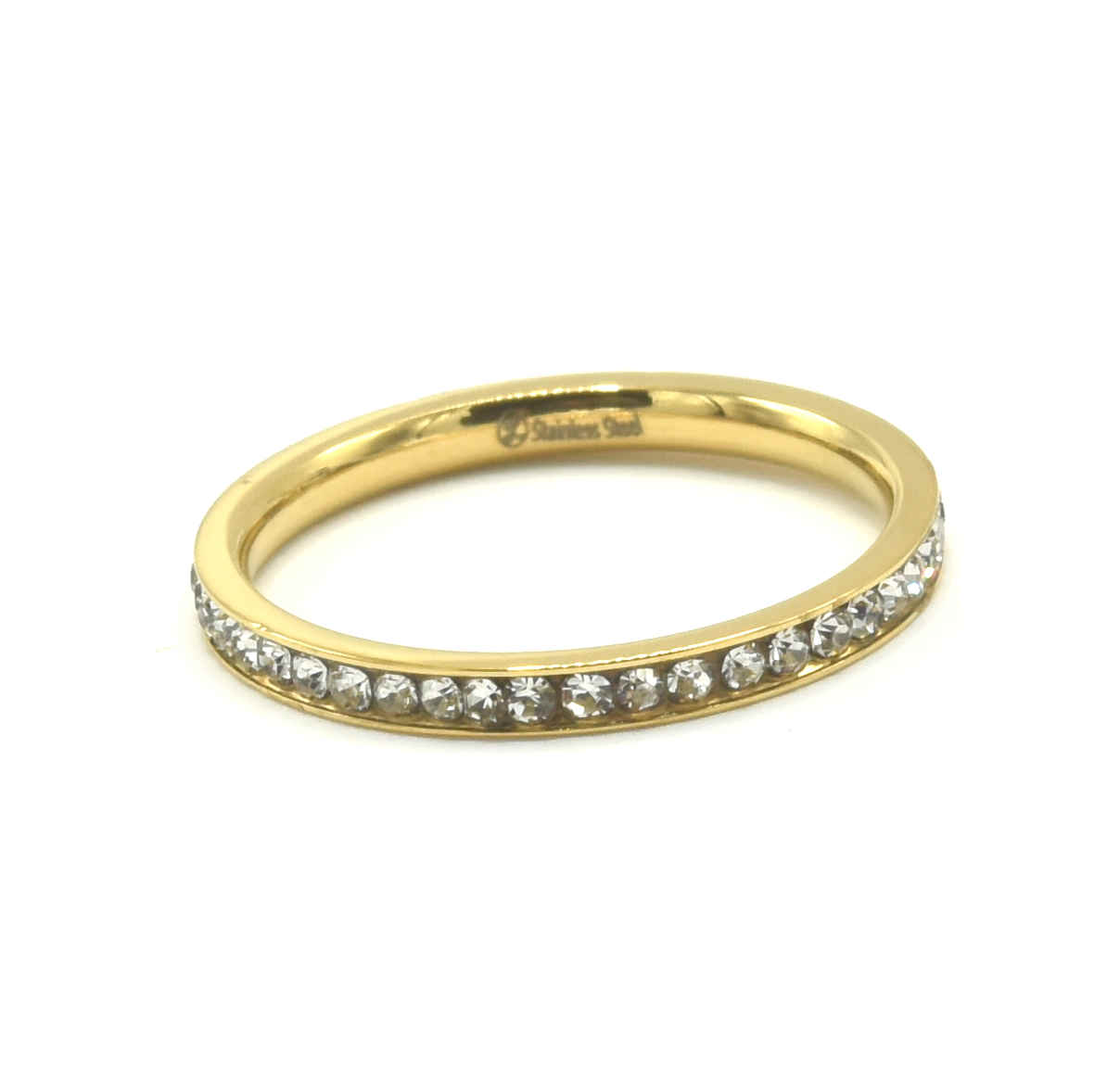 Kenzy Mii - Stainless Steel Cubic Zirconia Engrave Engagement Women's Ring