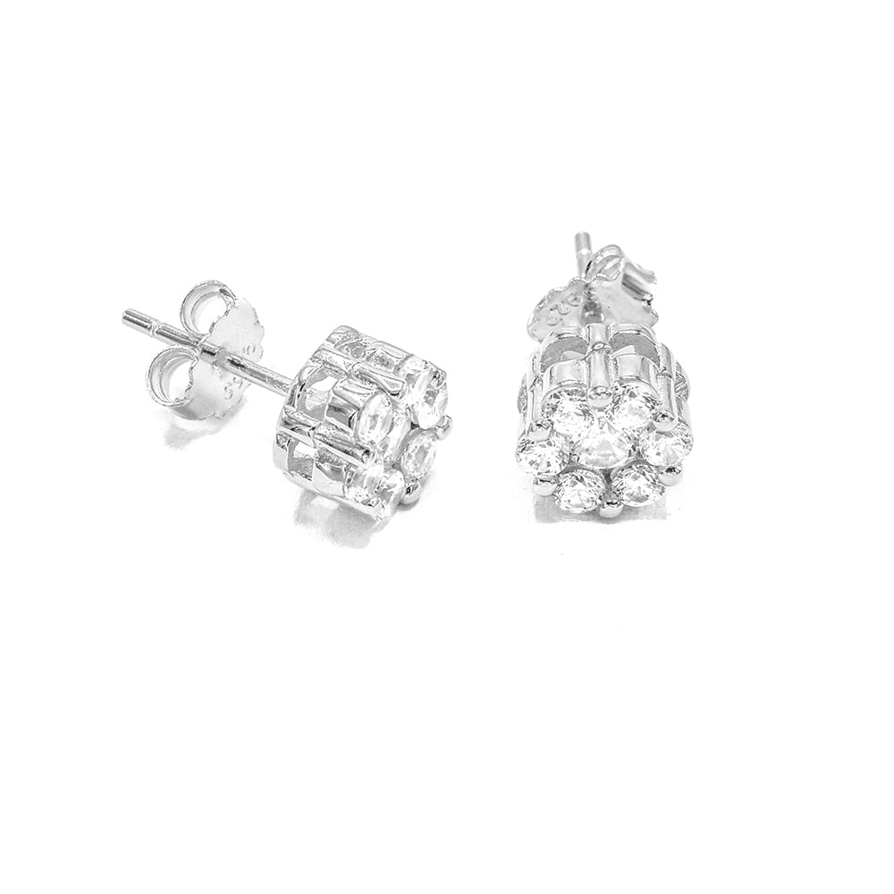 Kenzy Mii - 925 Sterling Silver HipHop Flower Men's Earings
