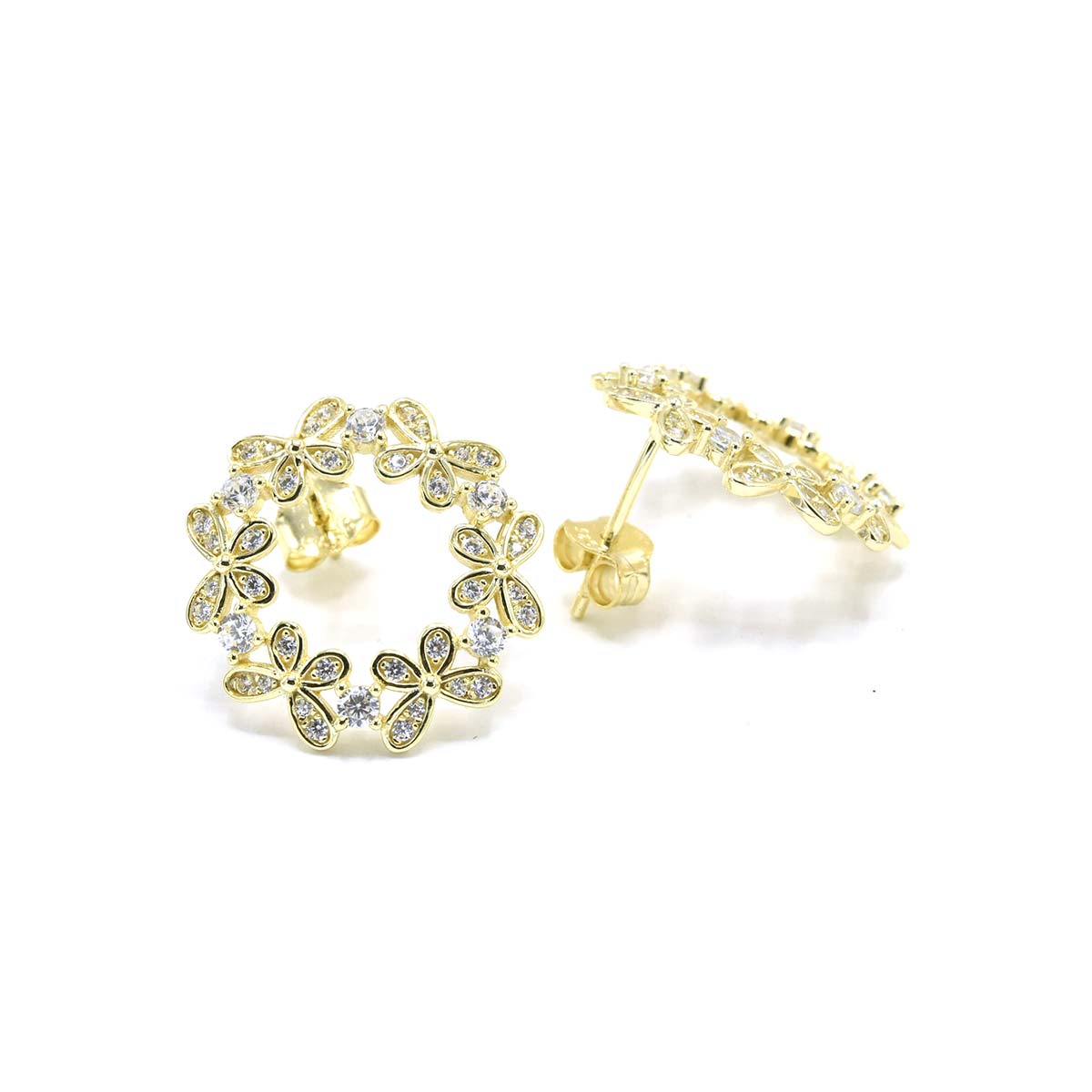 Kenzy Mii - 925 Sterling Silver Flower Petite Women's Earings