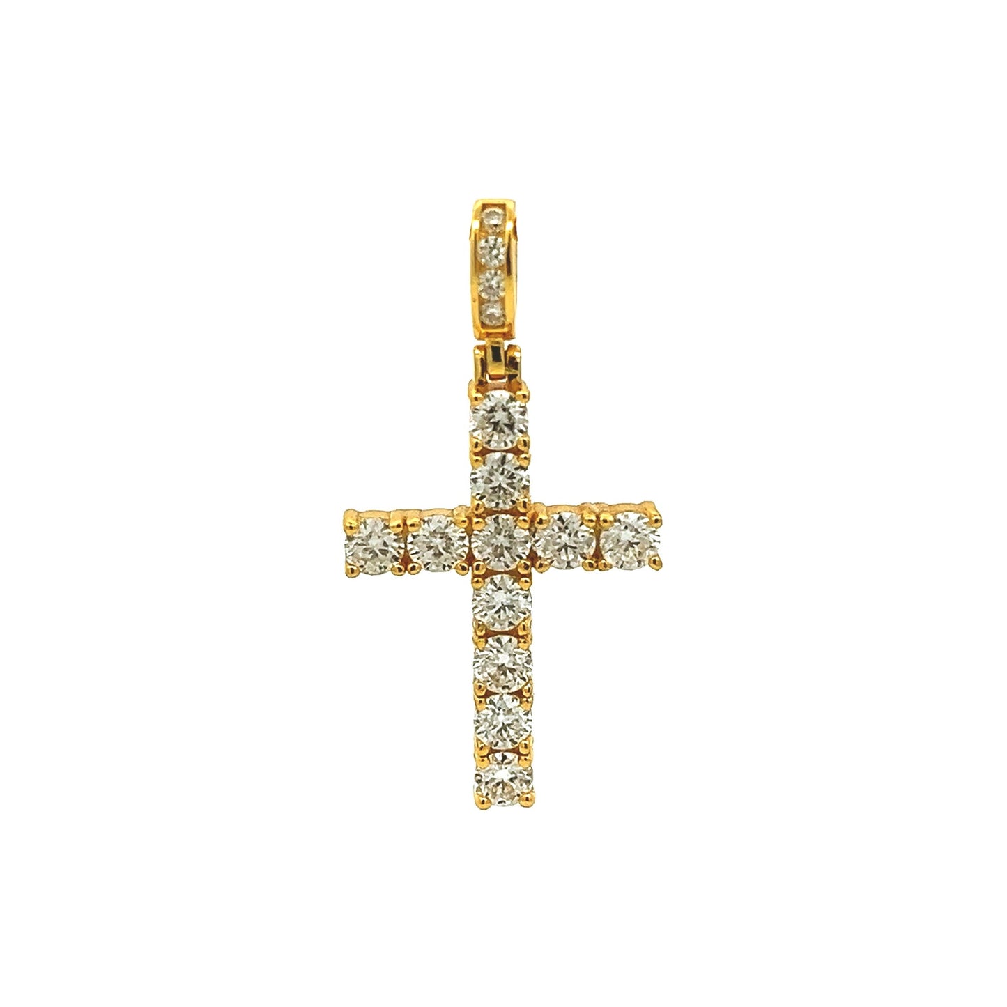 Kenzy Mii- Sterling Silver Peter Baguetter Cross Moissanite Unisex Pendant