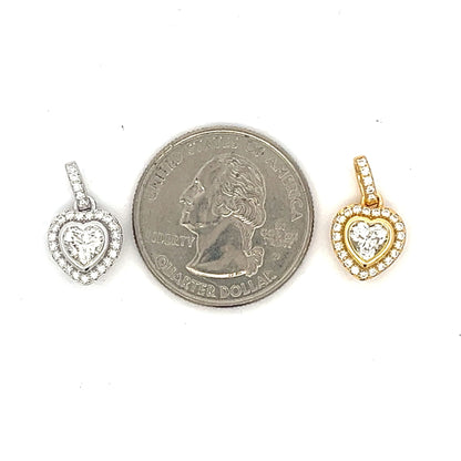 Kenzy Mii- Sterling silver Moissanite Heart Men's Pendant