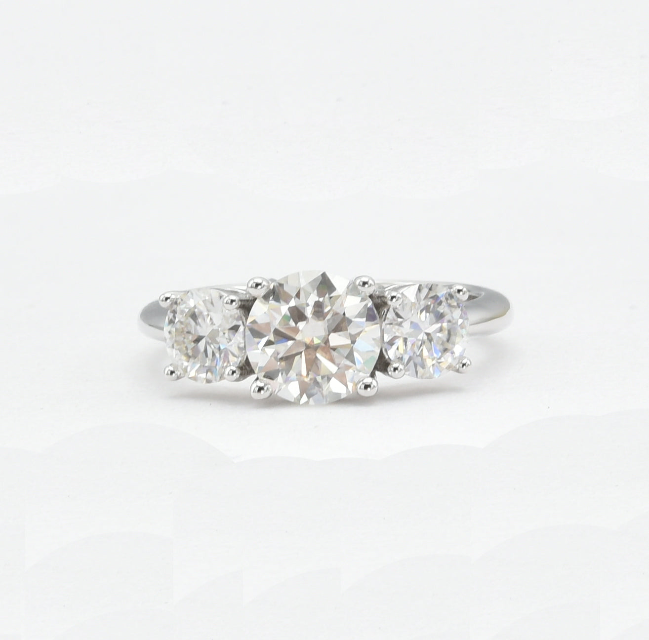 Kenzy Mii- 925 Sterling Silver Bostonian 3-Stone Engagement Women's Ring