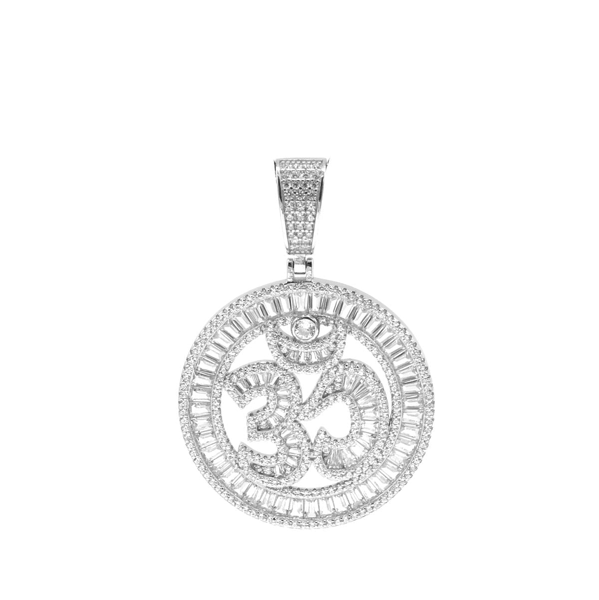 Kenzy Mii - 925 Sterling Silver Vizyra Swarovski Zirconia Pave Men's Pendant
