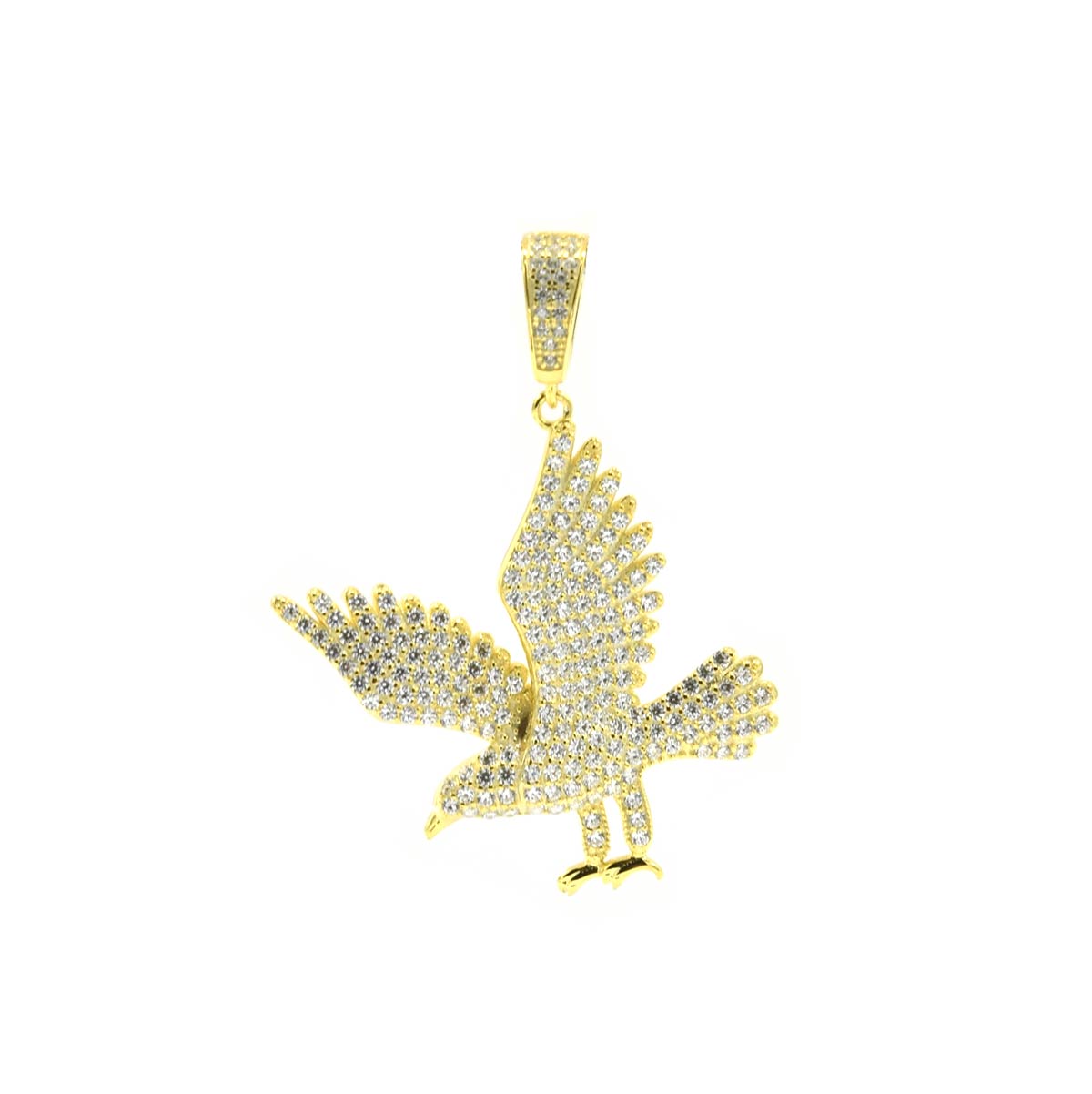 Kenzy Mii - 925 Sterling Silver Eagle Diamond Pave Men's Pendant