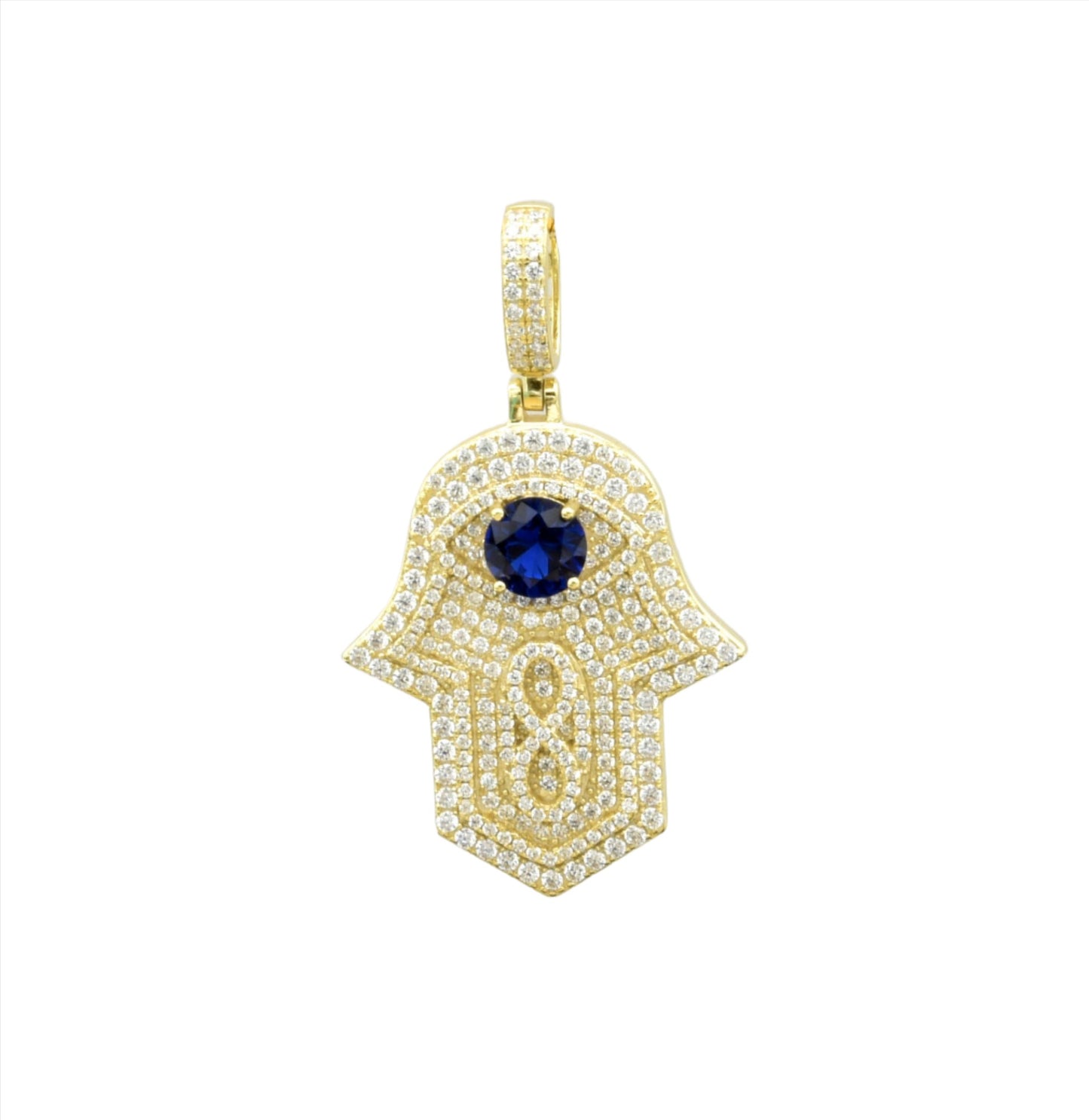 Kenzy Mii - 925 Sterling Silver Hands Down Hamsa Men's Pendant