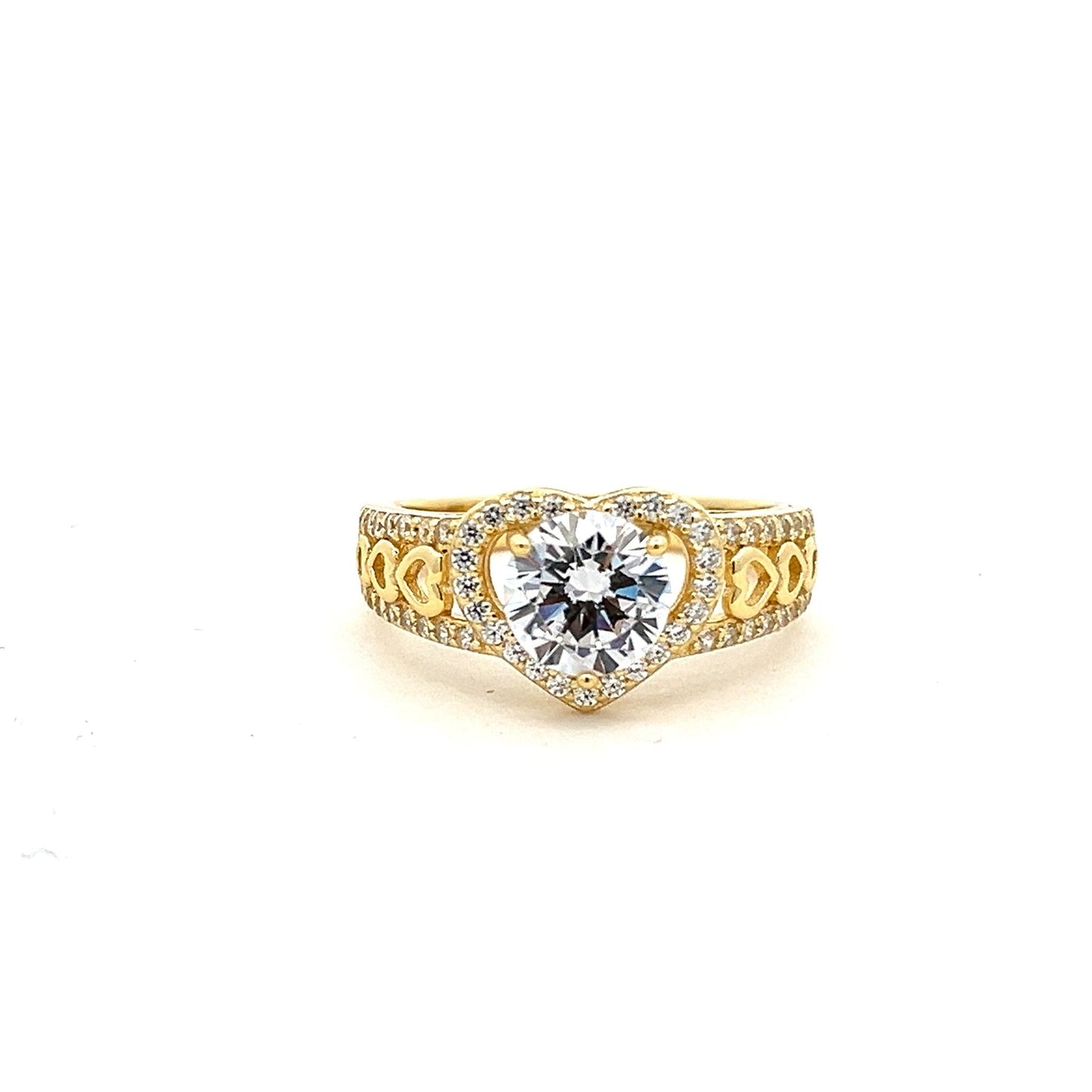 Kenzy Mii- 925 Sterling Silver Heart Shape Engagement Women's Ring
