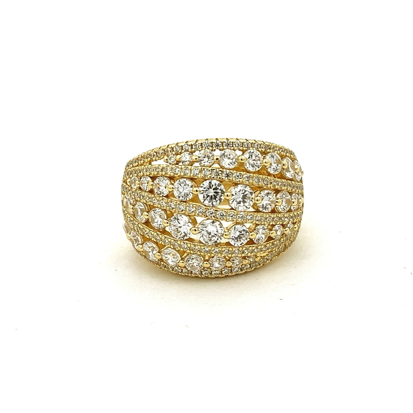 Kenzy Mii- 925 Sterling Silver Castafiore Multi Row Women's Ring