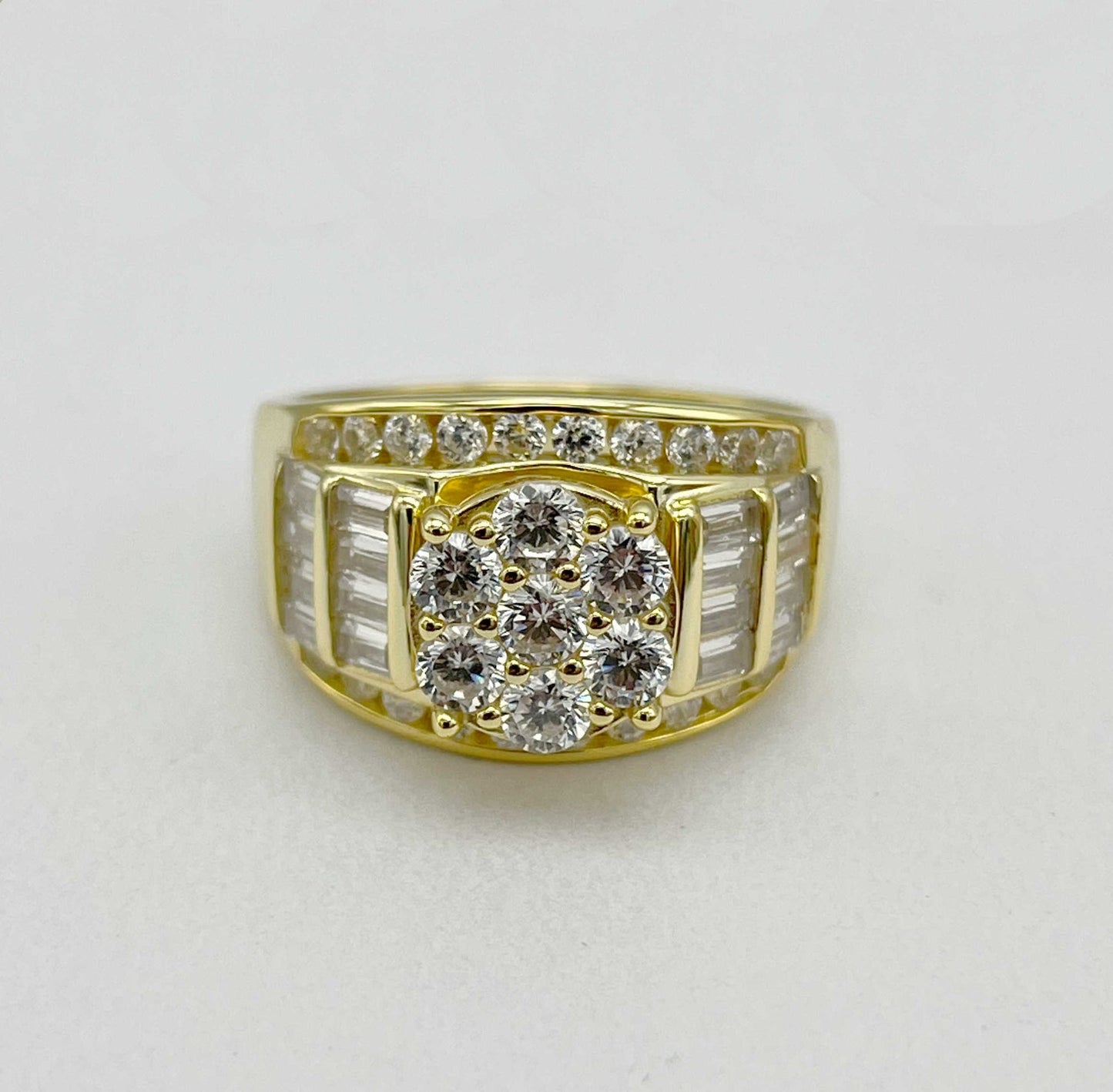 Kenzy Mii- 925 Sterling Silver Flower Style Cluster Women's Ring