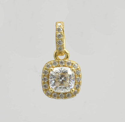 Kenzy Mii- Sterling Silver Charm Cyystal Zircon Moissanite Unisex Pendant