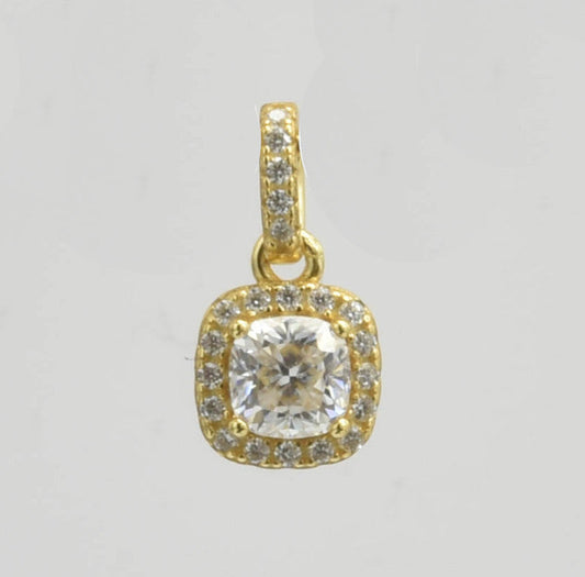 Kenzy Mii- Sterling Silver Charm Cyystal Zircon Moissanite Unisex Pendant