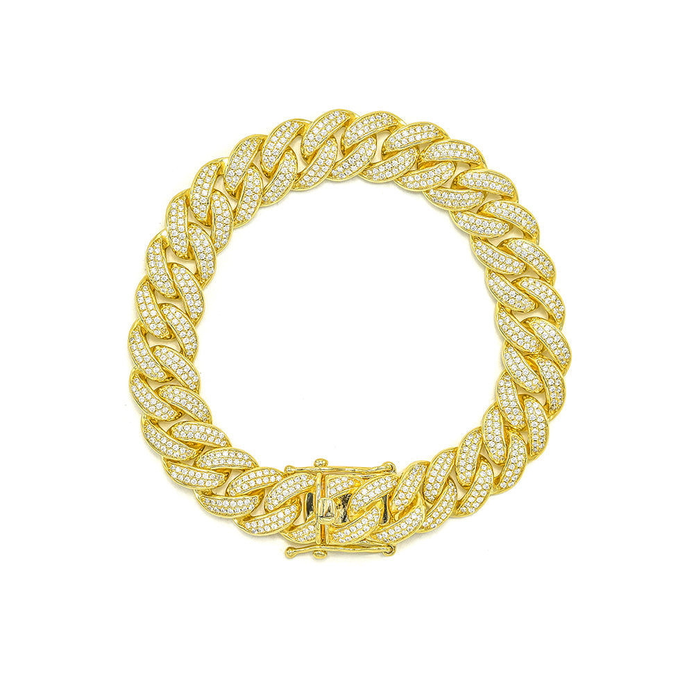Kenzy Mii - 12MM- 925 Sterling Silver Miami Cuban Unisex Bracelet