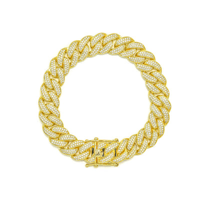 Kenzy Mii - 12MM- 925 Sterling Silver Miami Cuban Unisex Bracelet