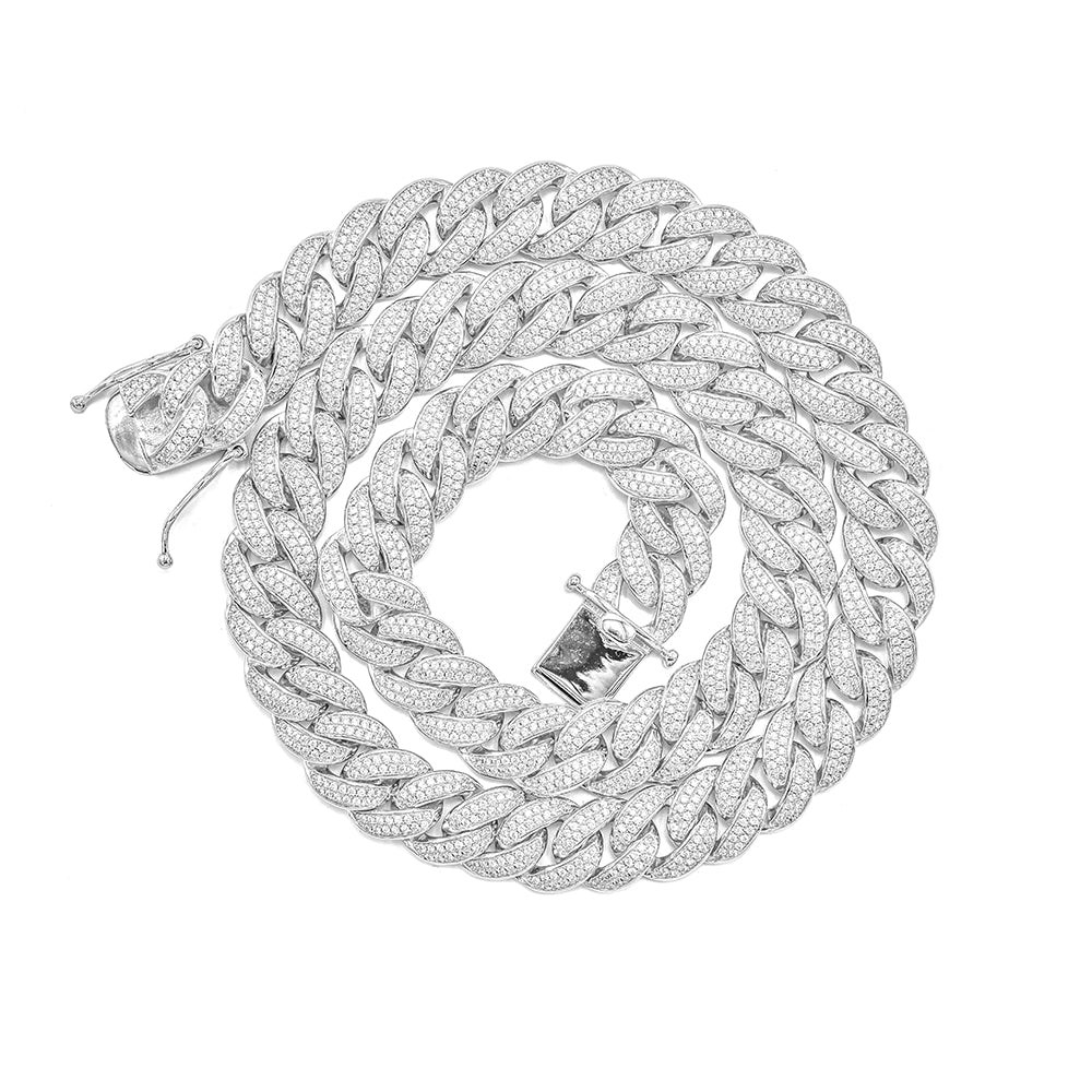 Kenzy Mii - 12MM- 925 Sterling Silver Miami Cuban Unisex Chain