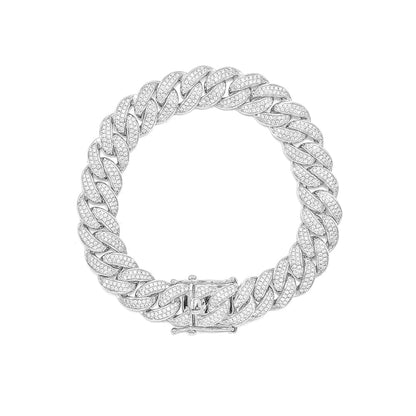 Kenzy Mii - 12MM- 925 Sterling Silver Miami Cuban Unisex Bracelet