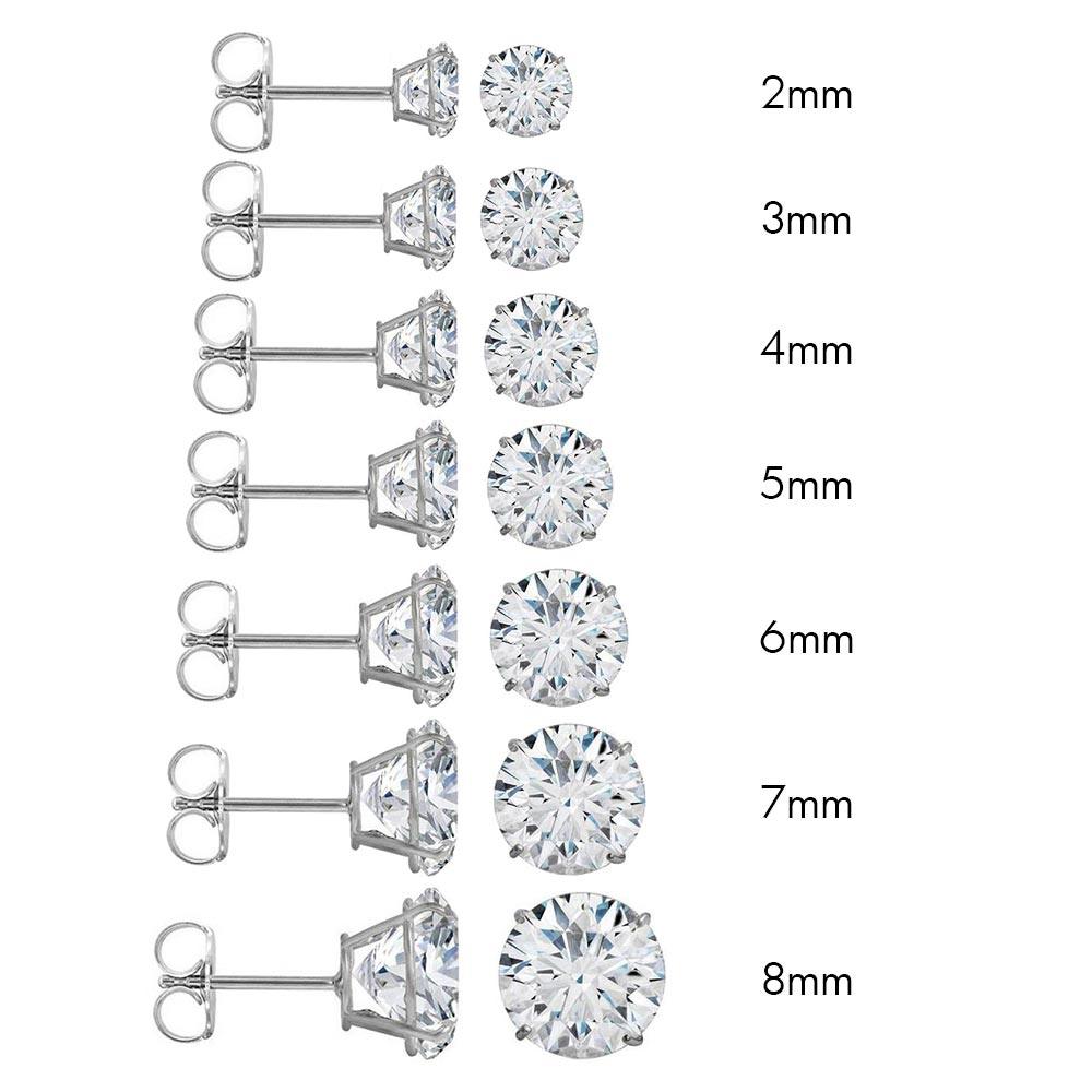 Kenzy Mii- 14 Gold White Gold Push Backing Round Stud Unisex Earring
