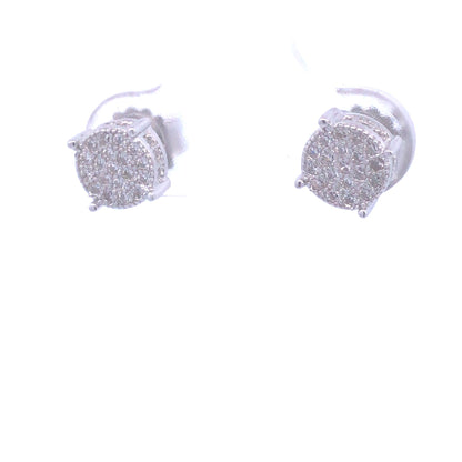 Kenzy Mii - 925 Sterling Silver Fancy Hip Hop Stud Men's Earings