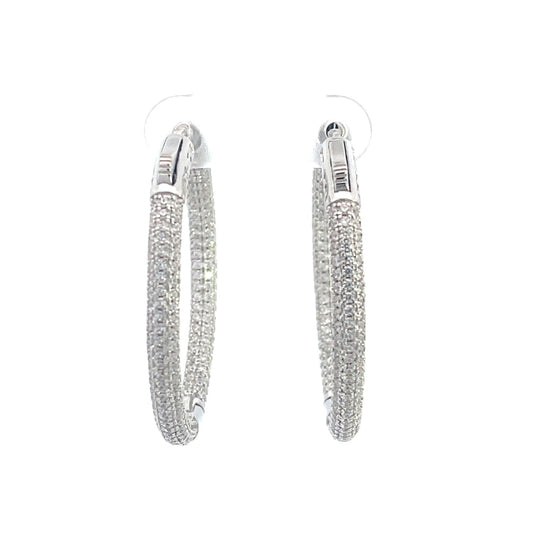 Kenzy Mii - 925 Sterling Silver Bony Levy Hoop Women's Earings