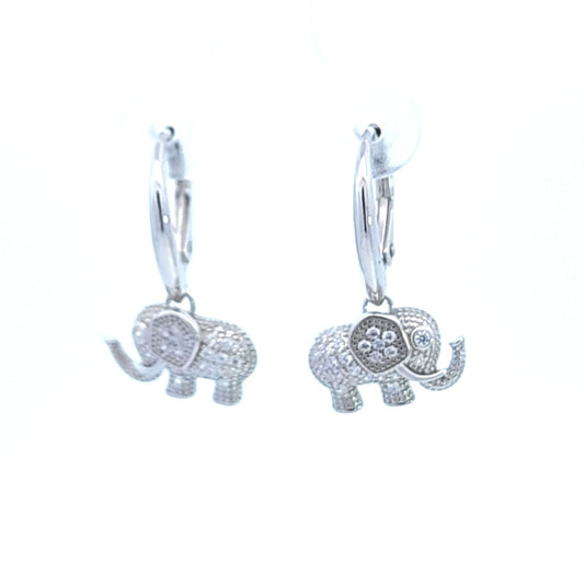 Kenzy Mii - 925 Sterling Silver Elephant Drop Women's Earings