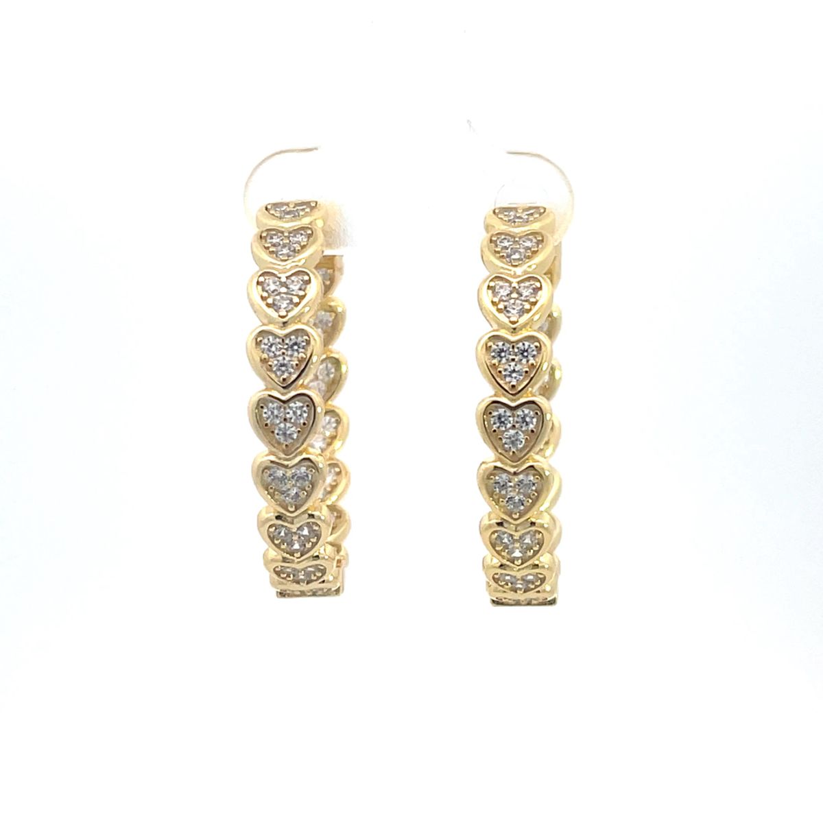 Kenzy Mii - 925 Sterling Silver Heart Shape Hoop Women's Earings