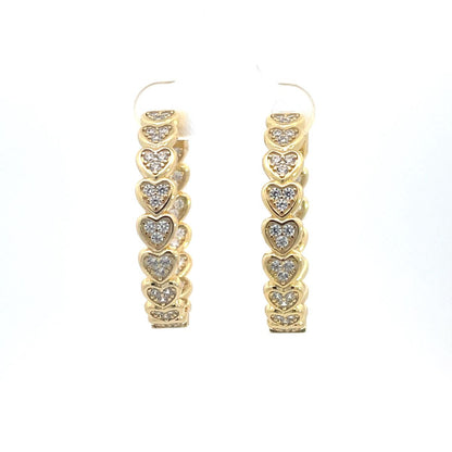 Kenzy Mii - 925 Sterling Silver Heart Shape Hoop Women's Earings