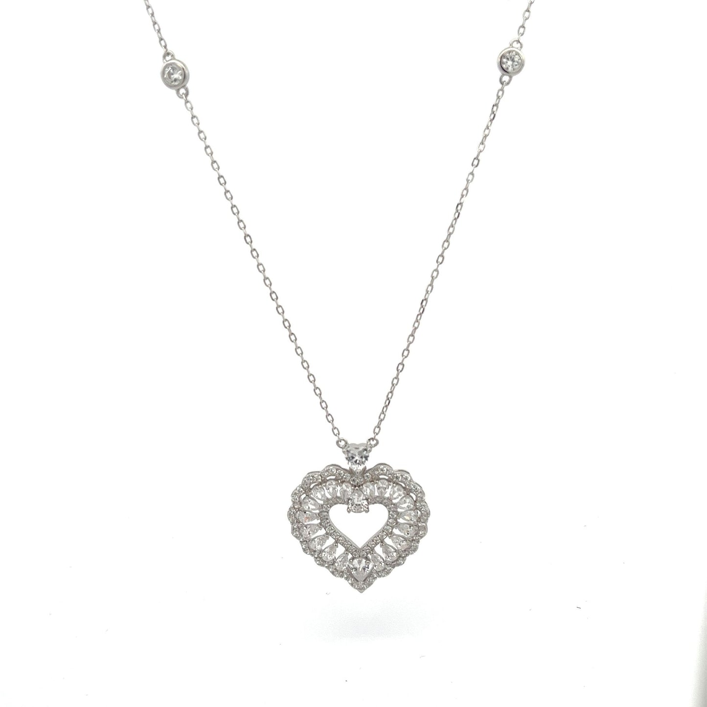 Kenzy Mii - 925 Sterling Silver Heart Women's Necklace