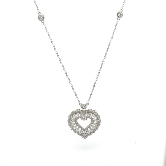 Kenzy Mii - 925 Sterling Silver Heart Women's Necklace