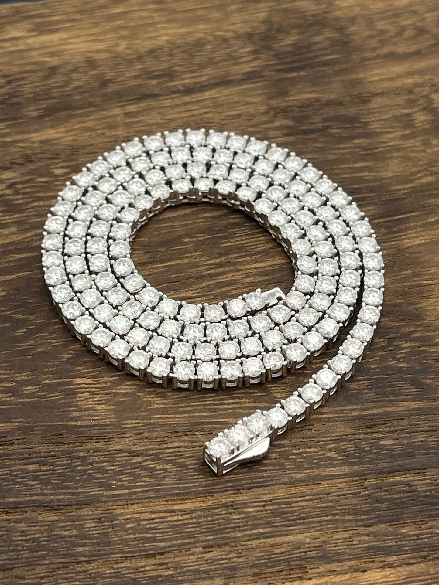 Kenzy Mii- 3mm Sterling silver Moissanite Unisex Tennis  Chain