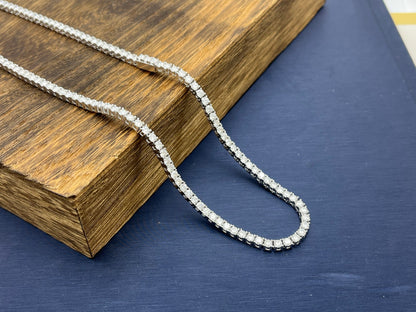 Kenzy Mii- 3mm Sterling silver Moissanite Unisex Tennis  Chain
