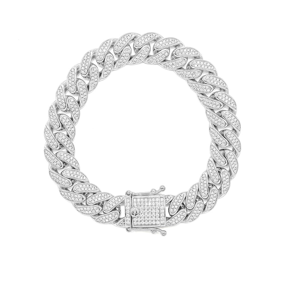 Kenzy Mii - 925 Sterling Silver Unisex Cuban Bracelet