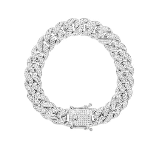 Kenzy Mii - 925 Sterling Silver Unisex Cuban Bracelet