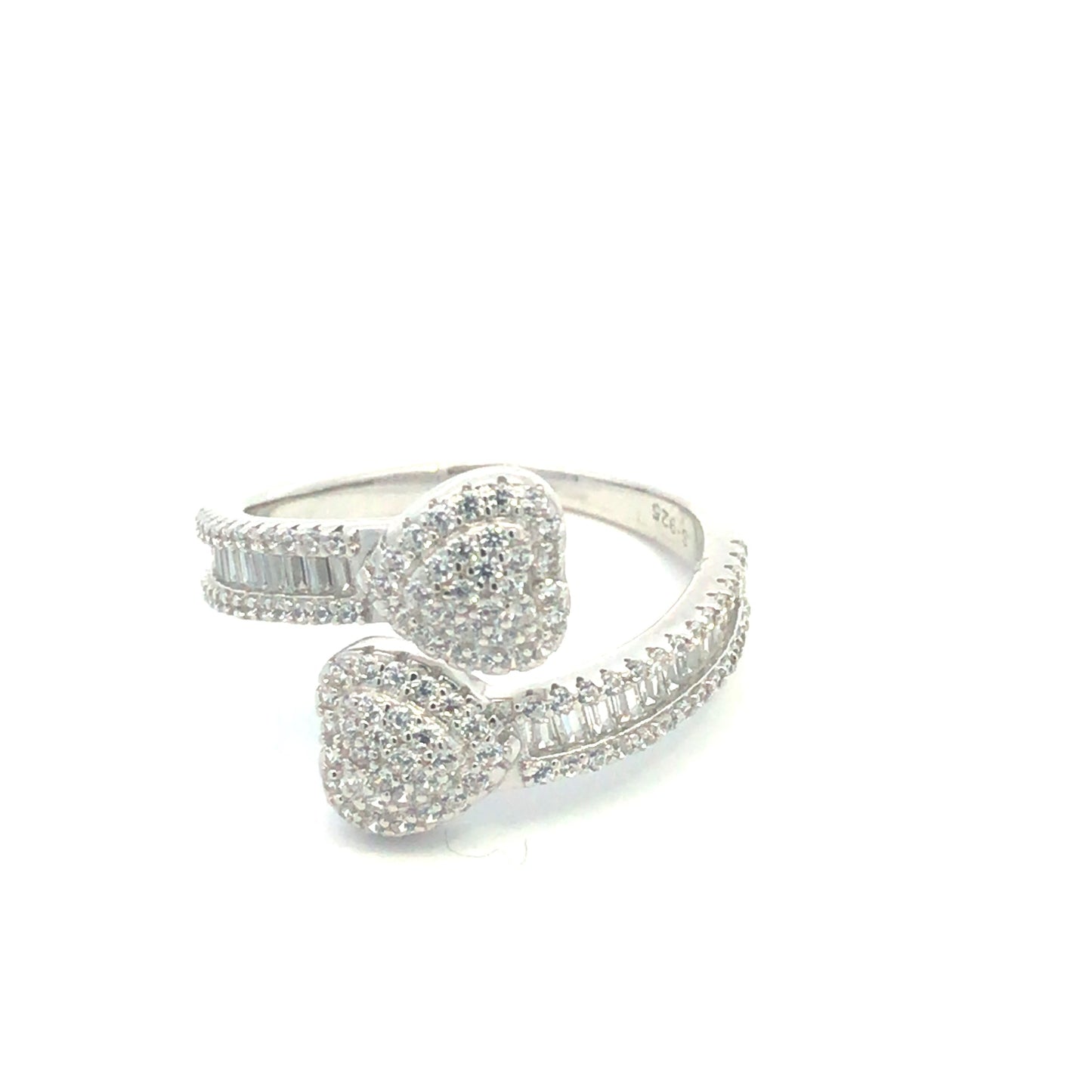 Kenzy Mii- 925 Sterling Silver Dazzling Geometric Classic Heart Women's Ring