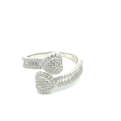 Kenzy Mii- 925 Sterling Silver Dazzling Geometric Classic Heart Women's Ring