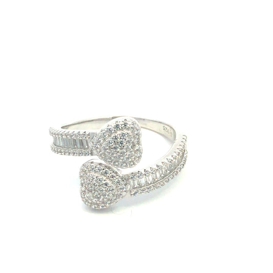 Kenzy Mii- 925 Sterling Silver Dazzling Geometric Classic Heart Women's Ring