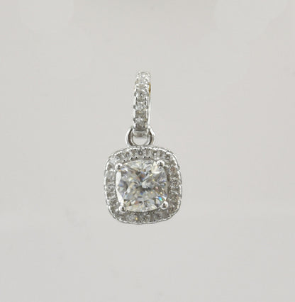 Kenzy Mii- Sterling Silver Charm Cyystal Zircon Moissanite Unisex Pendant