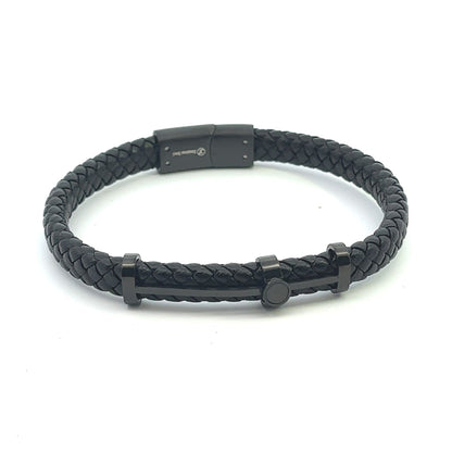 Kenzy Mii - Stainless Steel Double-Layer Punk Rope Wrap Men's Leather Bracelet